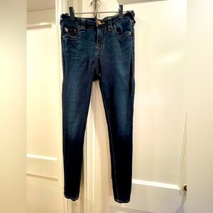 True Religion High rise super Skinny blue jeans size 29